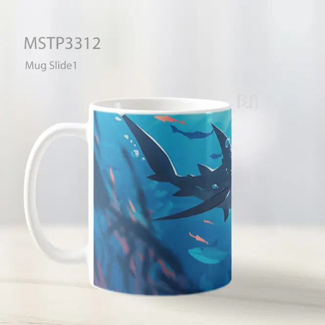 Hiu Biru Berenang Mug MSTP3312 - All-side / Desain