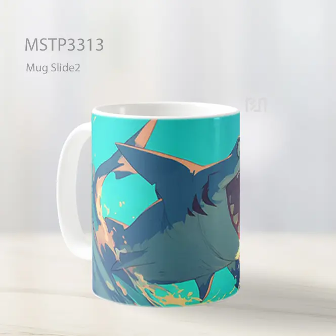 Hiu Kartun Ceria Mug MSTP3313 - All-side / Desain