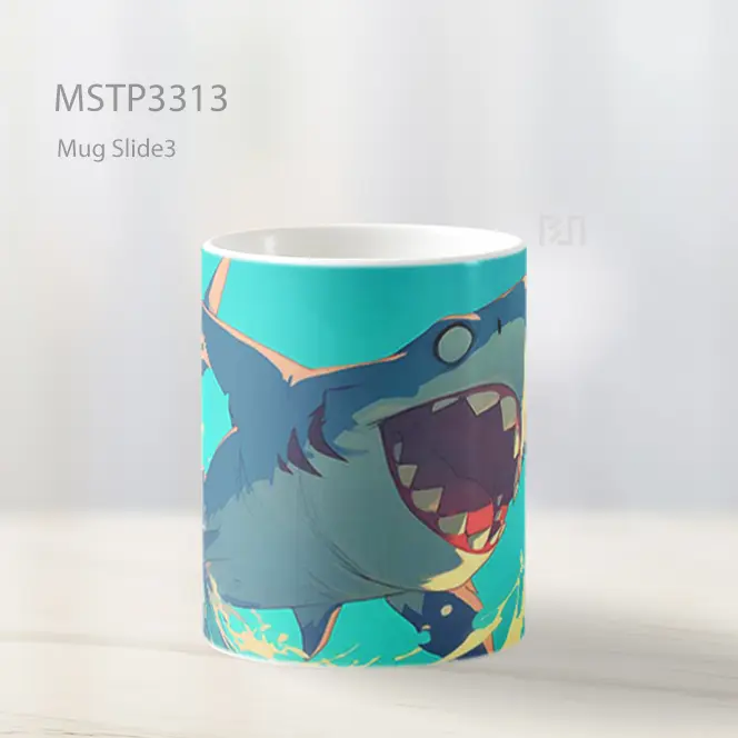 Hiu Kartun Ceria Mug MSTP3313 - All-side / Desain