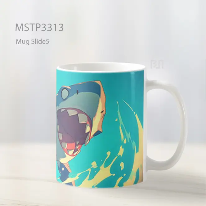 Hiu Kartun Ceria Mug MSTP3313 - All-side / Desain