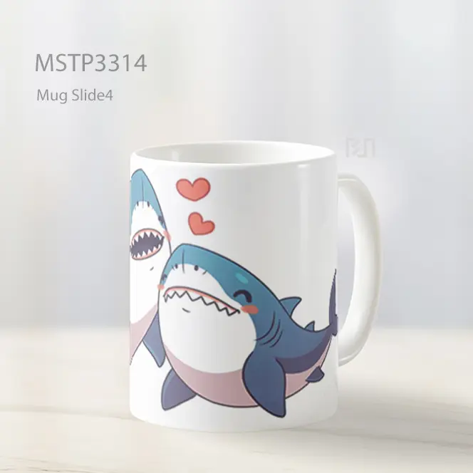 Mug Keramik Premium SNI - Hiu Pasangan Bahagia Mug MSTP3314