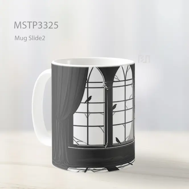 Jendela Hitam Putih Mug MSTP3325 - All-side / Desain