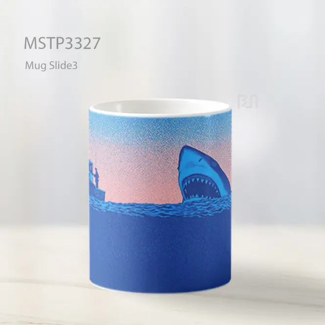 Kapal Dan Hiu Biru Mug MSTP3327 - All-side / Desain