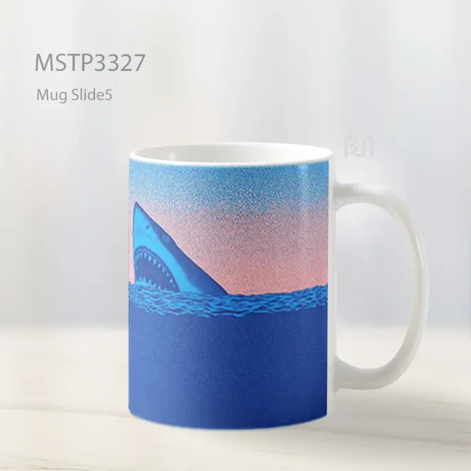 Kapal Dan Hiu Biru Mug MSTP3327 - All-side / Desain