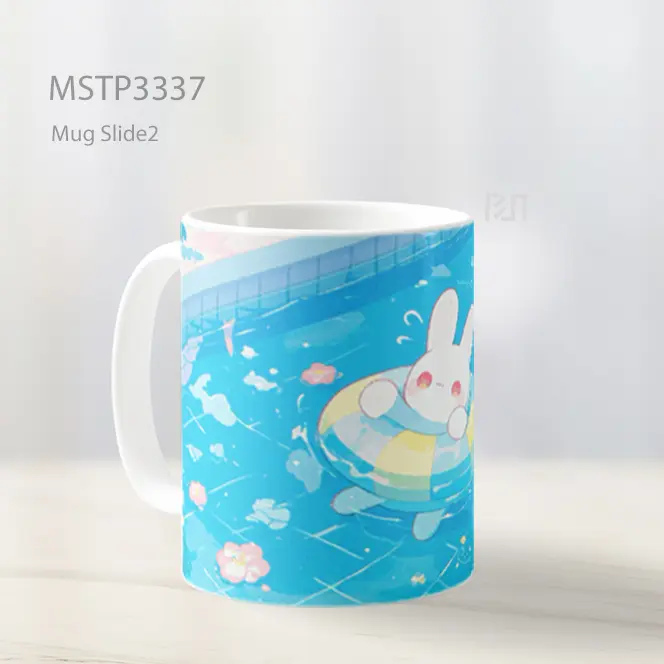 Kelinci Renang Lucu Mug MSTP3337 - All-side / Desain