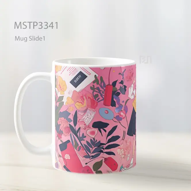 Kolase Bunga Ceria Mug MSTP3341 - All-side / Desain
