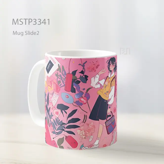Kolase Bunga Ceria Mug MSTP3341 - All-side / Desain