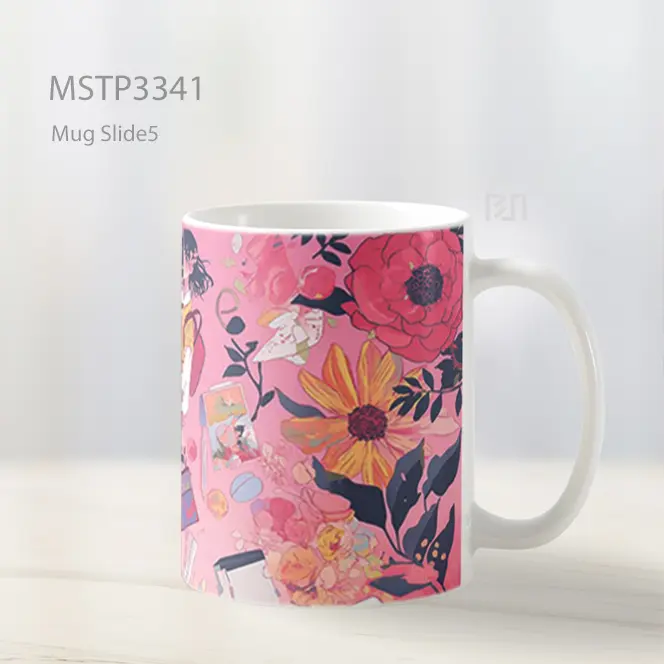 Kolase Bunga Ceria Mug MSTP3341 - All-side / Desain