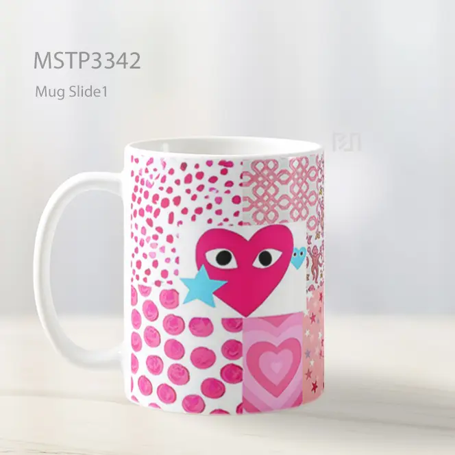 Kolase Cinta Pink Mug MSTP3342 - All-side / Desain