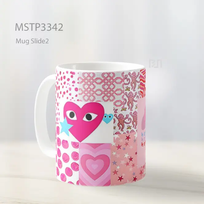 Kolase Cinta Pink Mug MSTP3342 - All-side / Desain