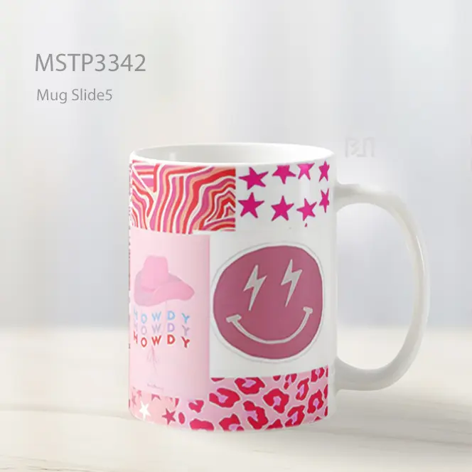 Kolase Cinta Pink Mug MSTP3342 - All-side / Desain