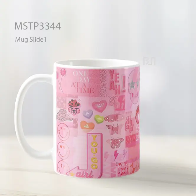 Kolase Pink Ceria Mug MSTP3344 - All-side / Desain