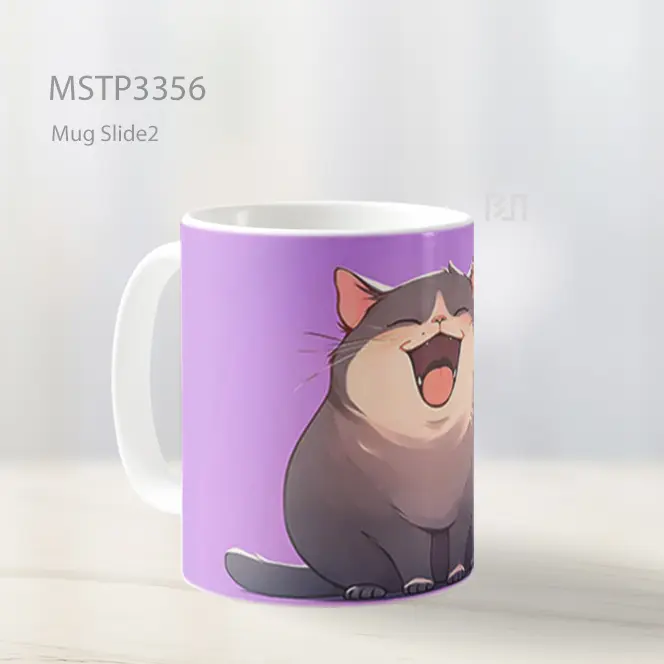 Kucing Abu Tertawa Mug MSTP3356 - All-side / Desain