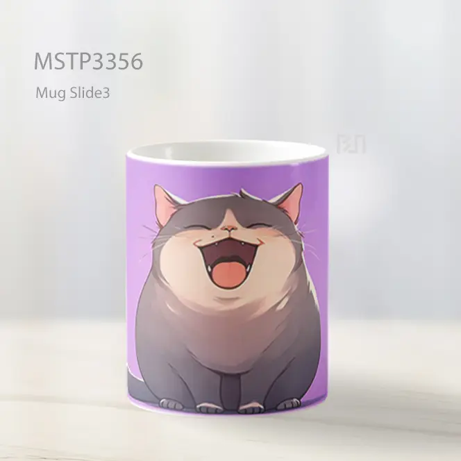 Kucing Abu Tertawa Mug MSTP3356 - All-side / Desain