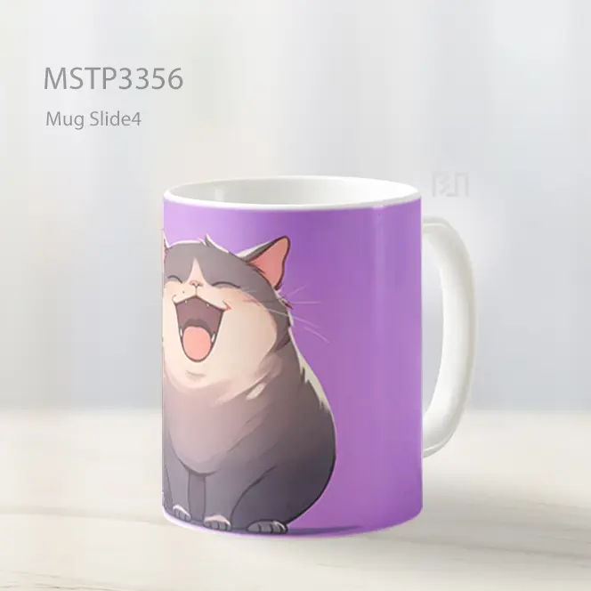 Kucing Abu Tertawa Mug MSTP3356