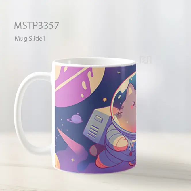 Kucing Astronot Mug MSTP3357 - All-side / Desain