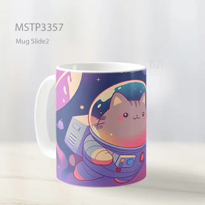 Kucing Astronot Mug MSTP3357 - All-side / Desain