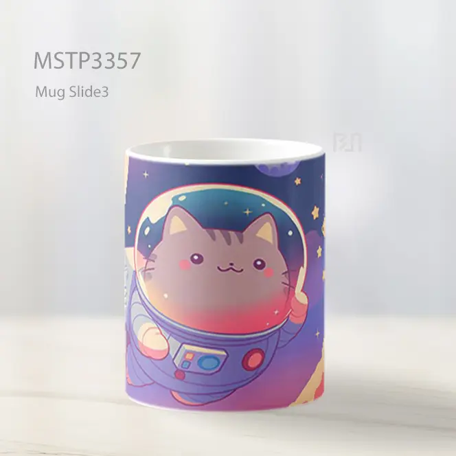 Kucing Astronot Mug MSTP3357 - All-side / Desain