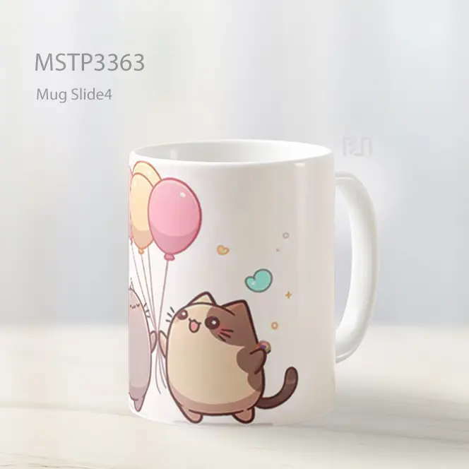 Kucing Dengan Balon Mug MSTP3363
