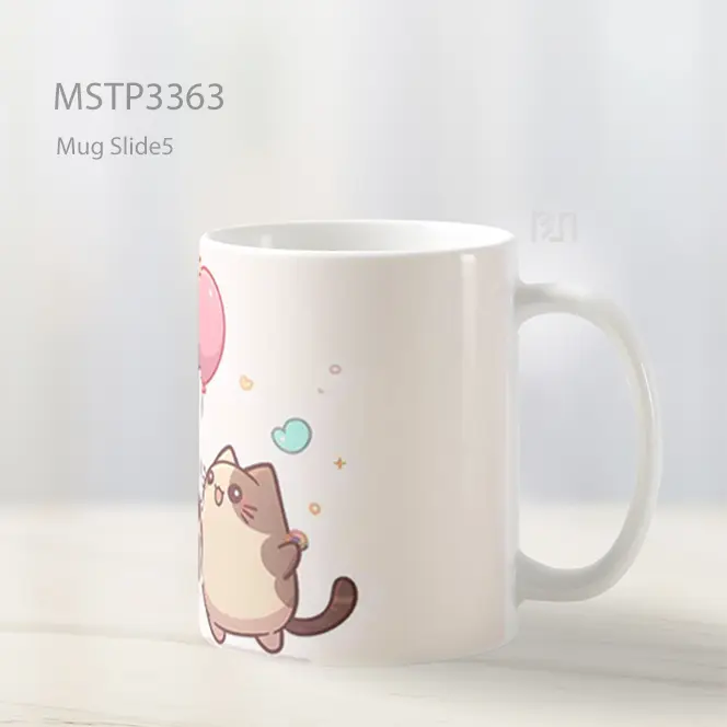 Kucing Dengan Balon Mug MSTP3363 - All-side / Desain