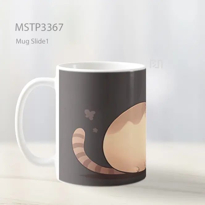 Kucing Gemuk Tidur Nyenyak Mug MSTP3367 - All-side / Desain