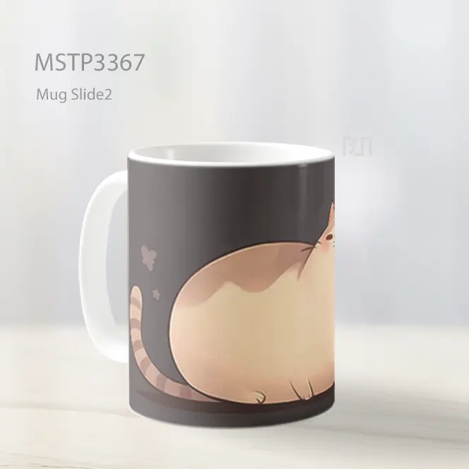 Kucing Gemuk Tidur Nyenyak Mug MSTP3367 - All-side / Desain