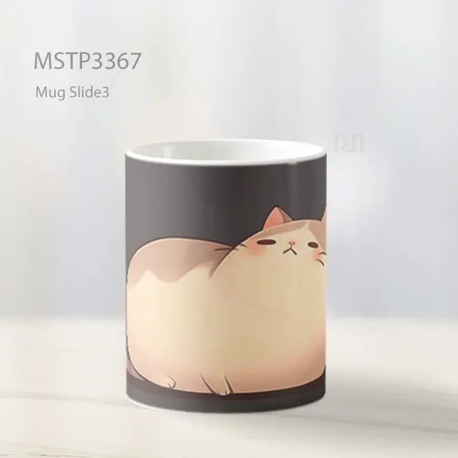 Kucing Gemuk Tidur Nyenyak Mug MSTP3367 - All-side / Desain
