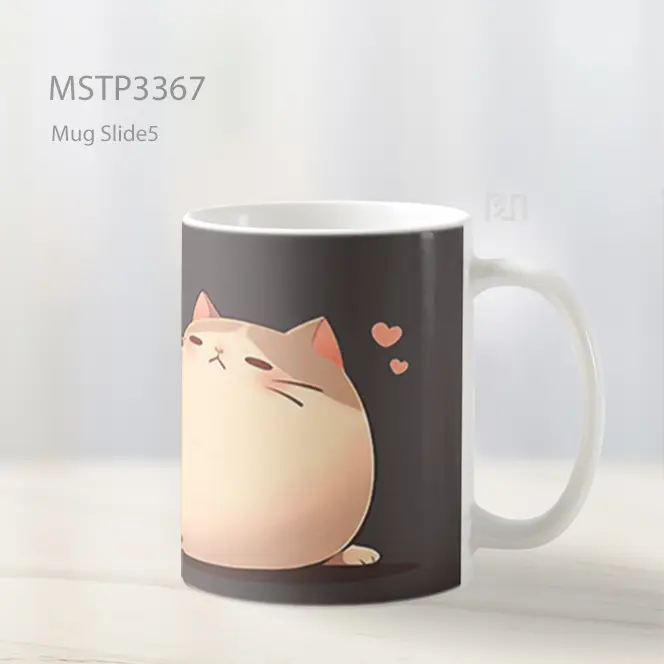 Kucing Gemuk Tidur Nyenyak Mug MSTP3367 - All-side / Desain