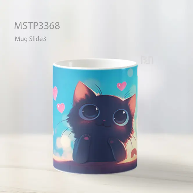 Kucing Hitam Lucu Mug MSTP3368 - All-side / Desain
