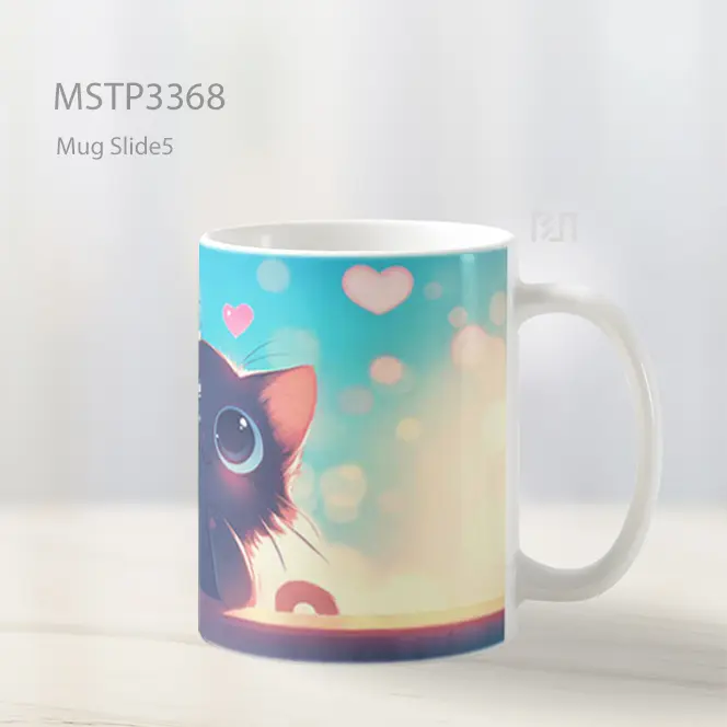 Kucing Hitam Lucu Mug MSTP3368 - All-side / Desain