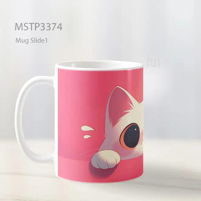 Kucing Mata Bulat Mug MSTP3374 - All-side / Desain