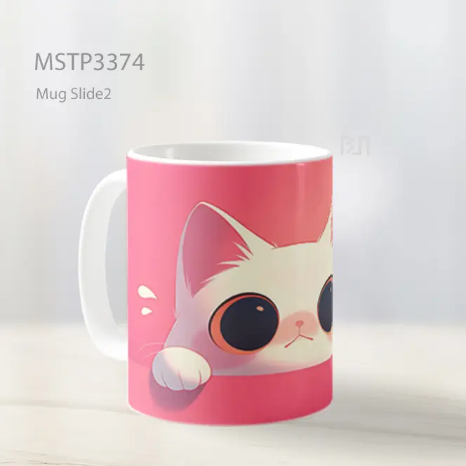 Kucing Mata Bulat Mug MSTP3374 - All-side / Desain
