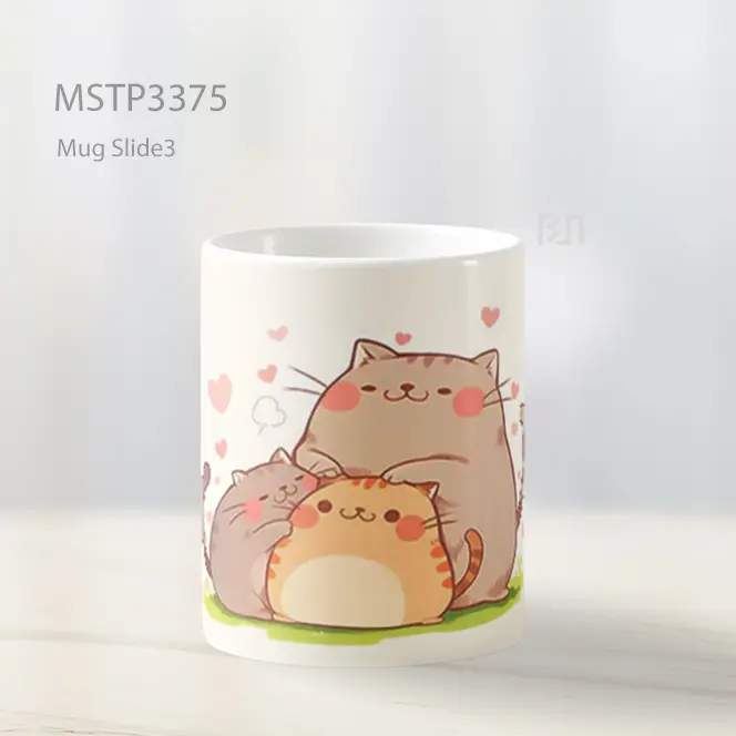 Kucing Menggeliat Mug MSTP3375 - All-side / Desain
