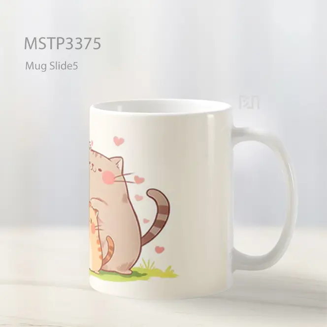 Kucing Menggeliat Mug MSTP3375 - All-side / Desain