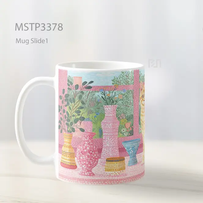 Kucing Oranye Di Dapur Pink Mug MSTP3378 - All-side / Desain