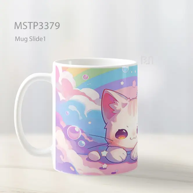 Kucing Pelangi Mug MSTP3379 - All-side / Desain