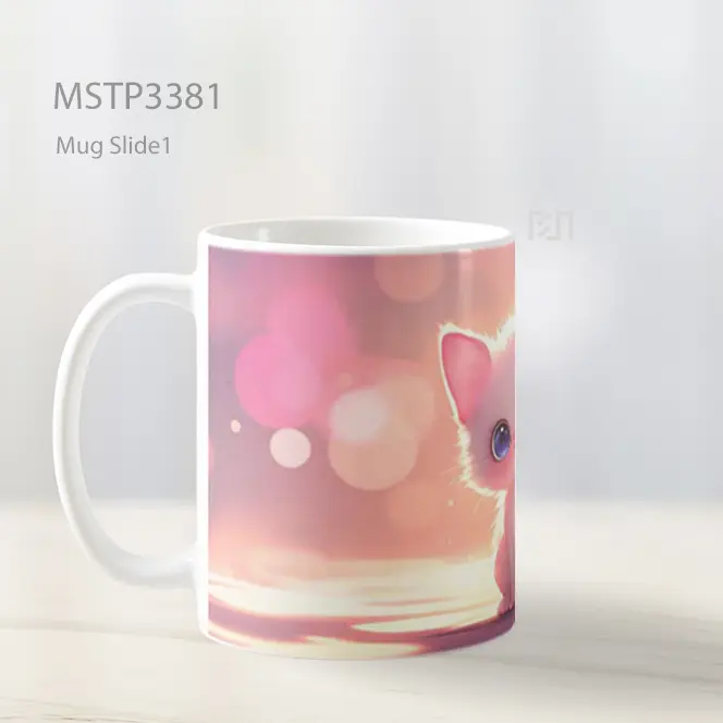 Kucing Pink Imut Mug MSTP3381 - All-side / Desain