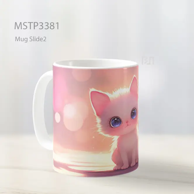 Kucing Pink Imut Mug MSTP3381 - All-side / Desain