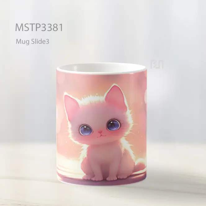 Kucing Pink Imut Mug MSTP3381 - All-side / Desain