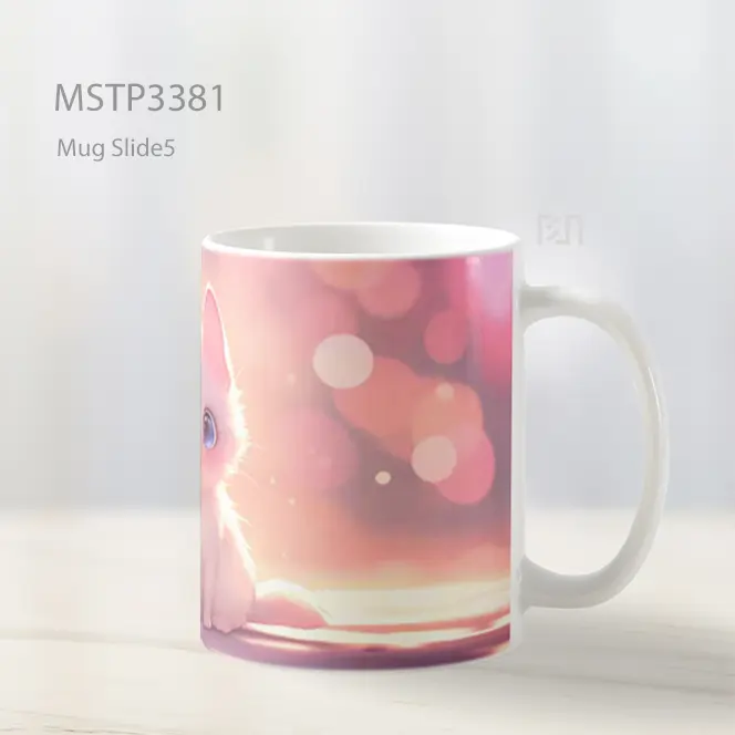 Kucing Pink Imut Mug MSTP3381 - All-side / Desain