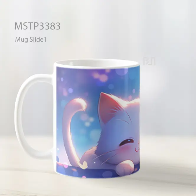 Kucing Senyum Bahagia Mug MSTP3383 - All-side / Desain