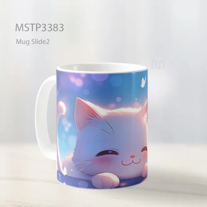 Kucing Senyum Bahagia Mug MSTP3383 - All-side / Desain