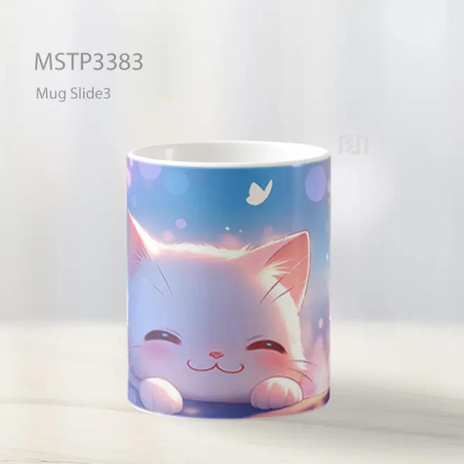 Kucing Senyum Bahagia Mug MSTP3383 - All-side / Desain