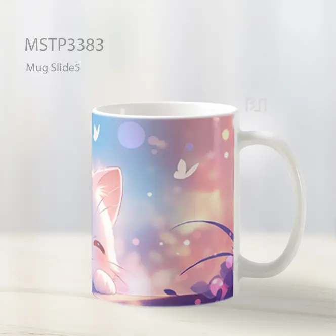 Kucing Senyum Bahagia Mug MSTP3383 - All-side / Desain