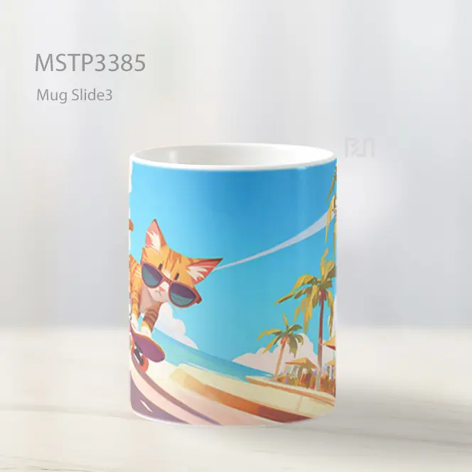 Kucing Skateboard Mug MSTP3385 - All-side / Desain