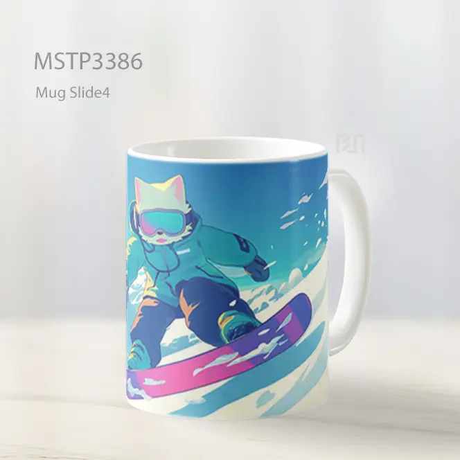 Kucing Snowboard Mug MSTP3386