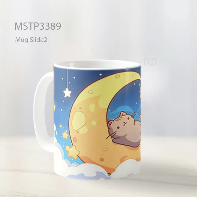 Kucing Tidur Bulan Mug MSTP3389 - All-side / Desain
