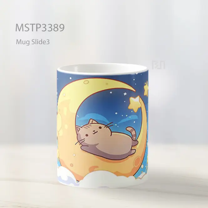 Kucing Tidur Bulan Mug MSTP3389 - All-side / Desain