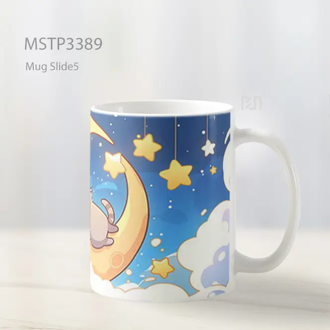 Kucing Tidur Bulan Mug MSTP3389 - All-side / Desain