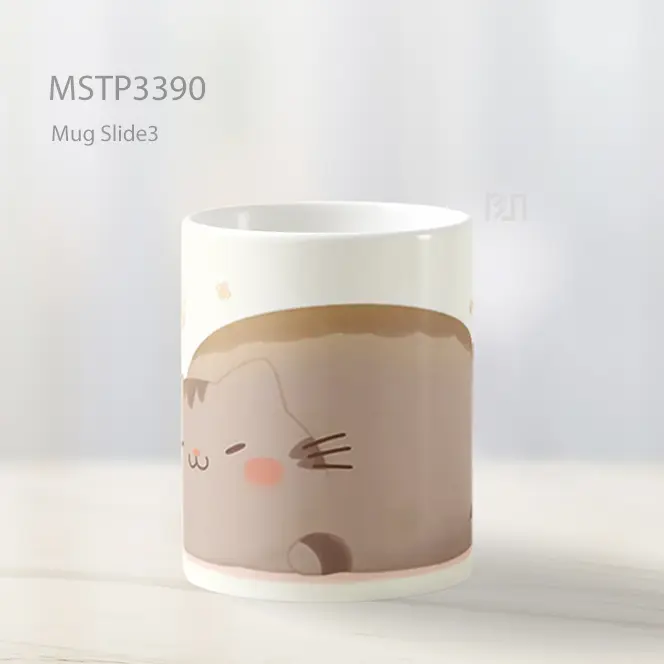 Kucing Tidur Bundar Mug MSTP3390 - All-side / Desain